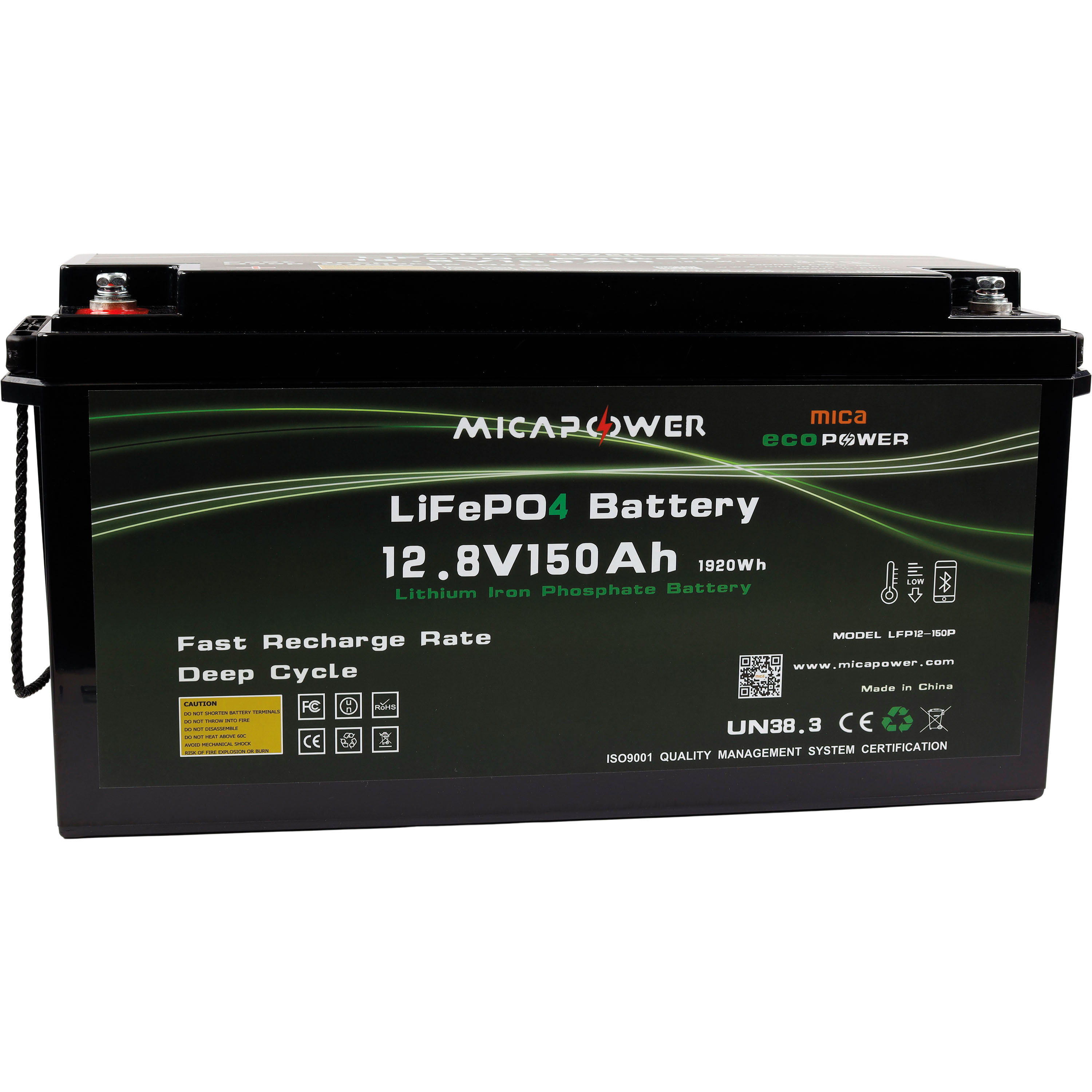 Litiumbatteri PRO m/varme og bluetooth 12V 150 Ah